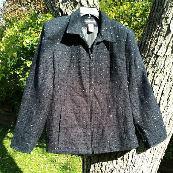 Sag Harbor Black on Black Blazer/Jacket - Picture 1 of 4